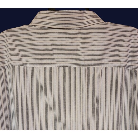 UnTuckIt Shirt Mens Button Short Slv Stripe Blue Gray XXXLC Rutherford Style - Picture 4 of 6